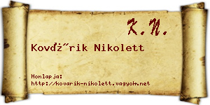 Kovárik Nikolett névjegykártya