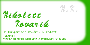 nikolett kovarik business card
